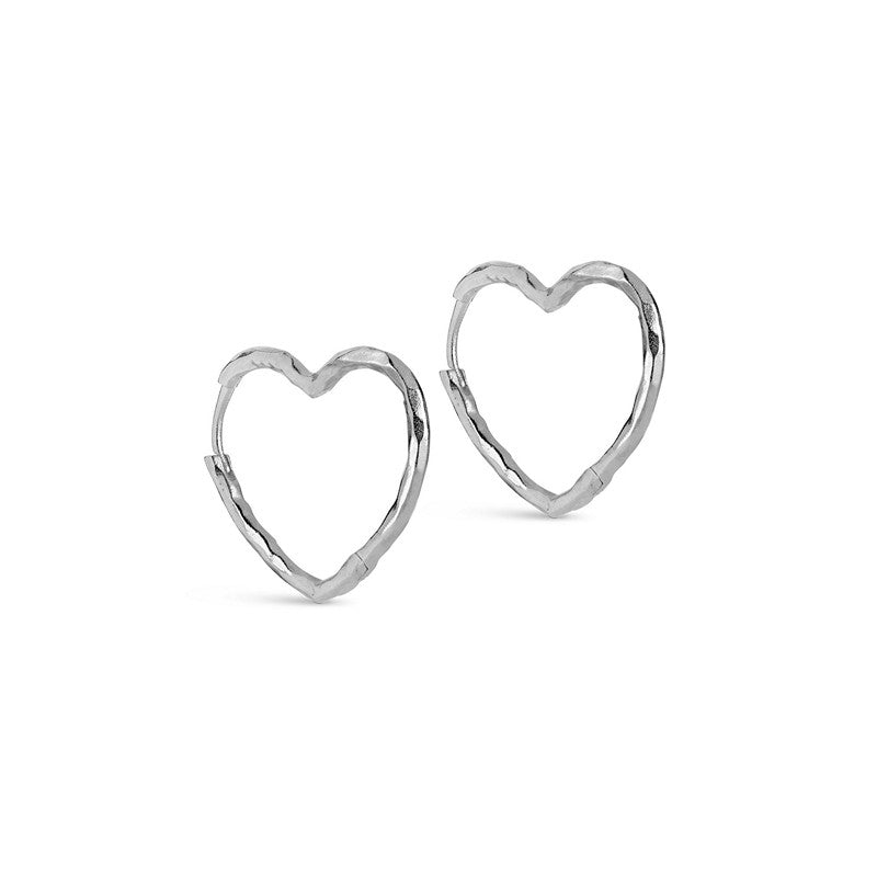 Organic Heart øreringe i sølv 22 mm – Enamel Copenhagen